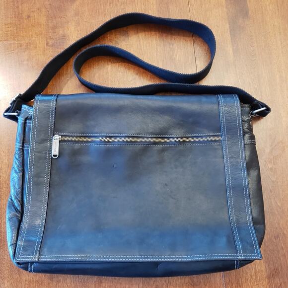 eBags vintage‎ leather computer bag black - Picture 1 of 15